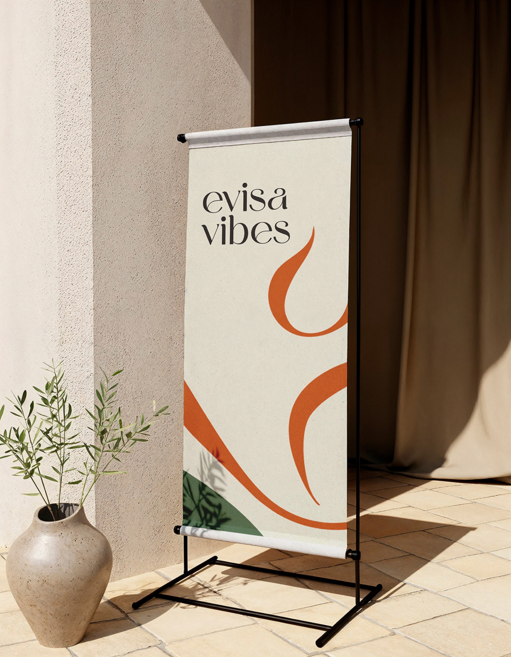 Eviza Vibes: freestanding poster — Portfolio visual / Scarlet Royal