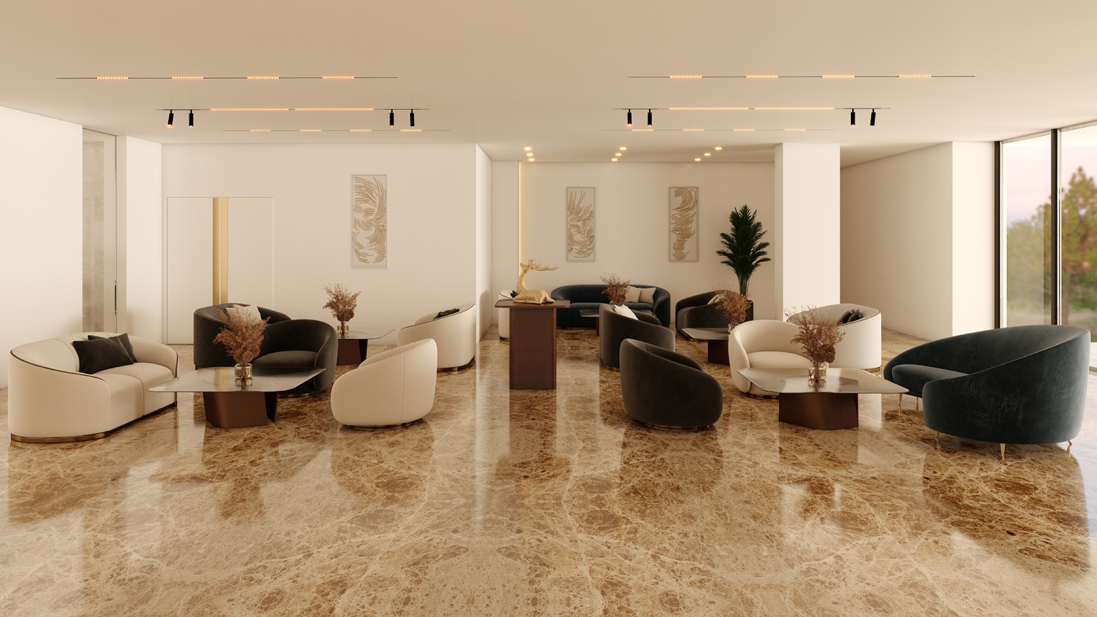 Metropolitan Al Mafraq Hotel: lobby seating — Portfolio visual / Brevart UAE