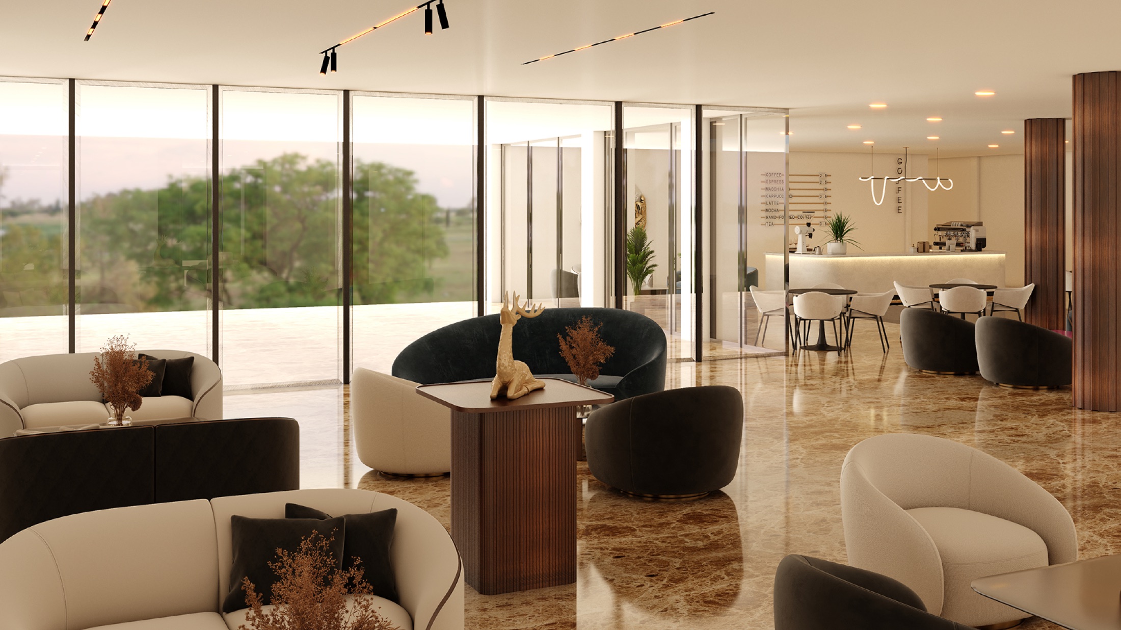 Metropolitan Al Mafraq Hotel: coffee lounge view — Portfolio visual / Brevart UAE